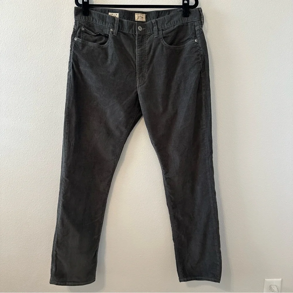 j. crew mens 770 straight leg corduroy pants in true graphite gray